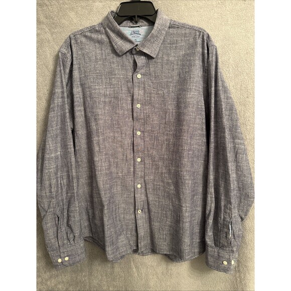 IZOD Saltwater Button Down Long Sleeve Shirt Men size XL Blue/Gray - Picture 1 of 8